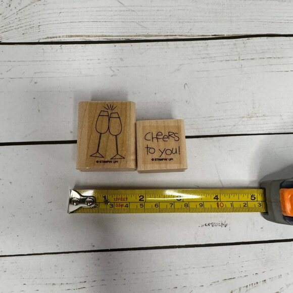 Stampin Up! Cheers To You Wood Mounted Rubber Stamps Set of 6 Cocktail Beer Wine - Picture 10 of 12